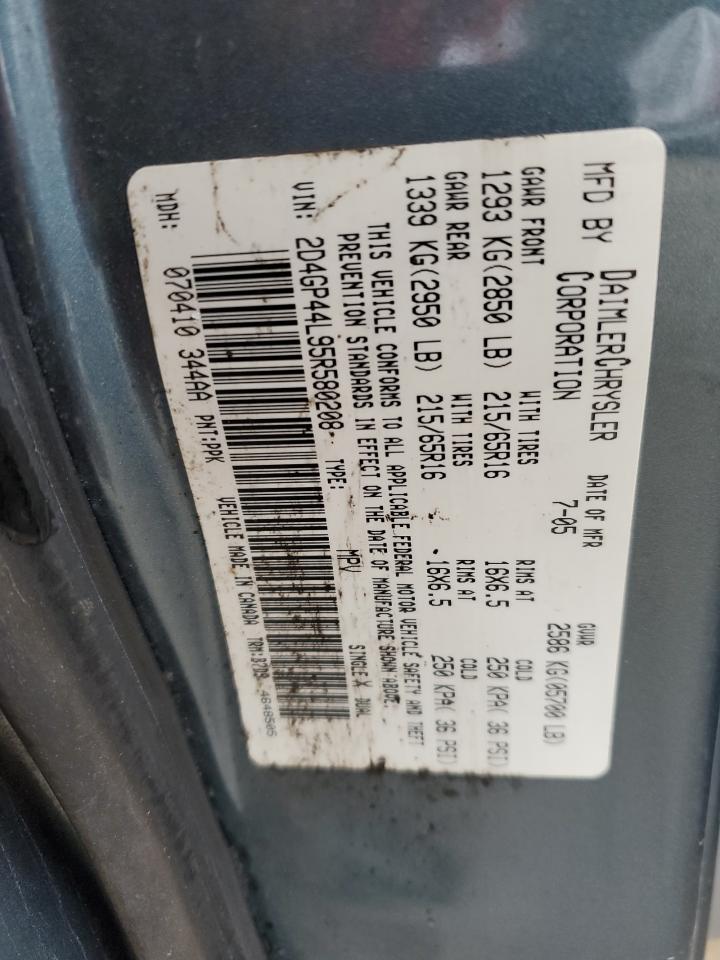 2D4GP44L95R580208 2005 Dodge Grand Caravan Sxt