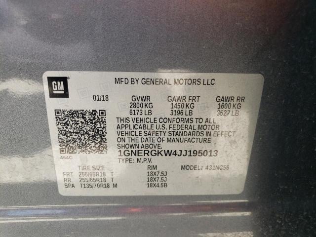 2018 Chevrolet Traverse Lt VIN: 1GNERGKW4JJ195013 Lot: 50326044