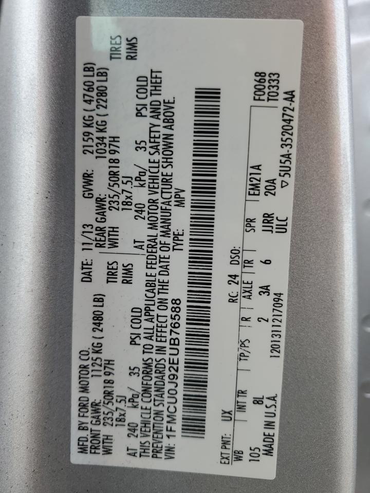 1FMCU0J92EUB76588 2014 Ford Escape Titanium