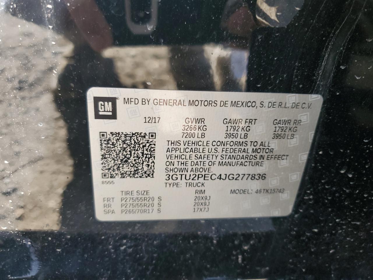 3GTU2PEC4JG277836 2018 GMC Sierra K1500 Denali