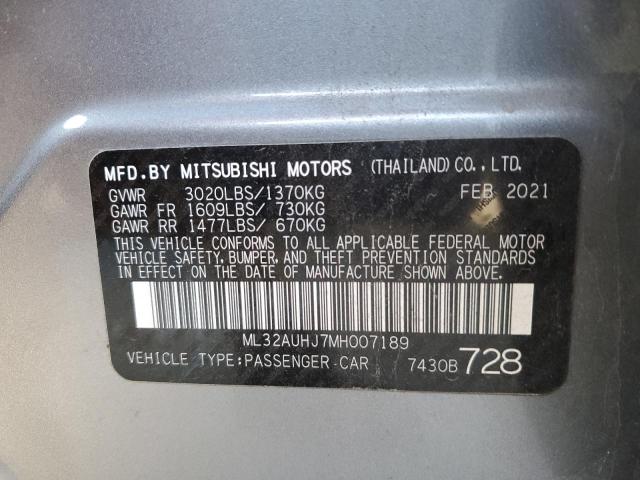 2021 Mitsubishi Mirage Es VIN: ML32AUHJ7MH007189 Lot: 51867304