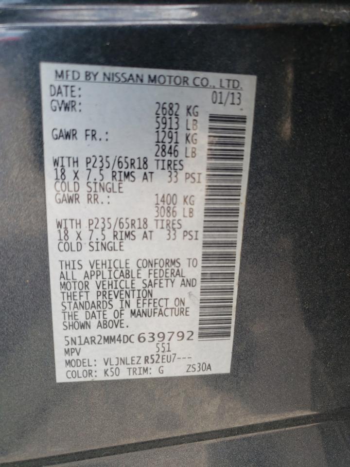 5N1AR2MM4DC639792 2013 Nissan Pathfinder S