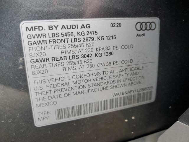 WA1BNAFY1L2065729 2020 Audi Q5 Premium Plus