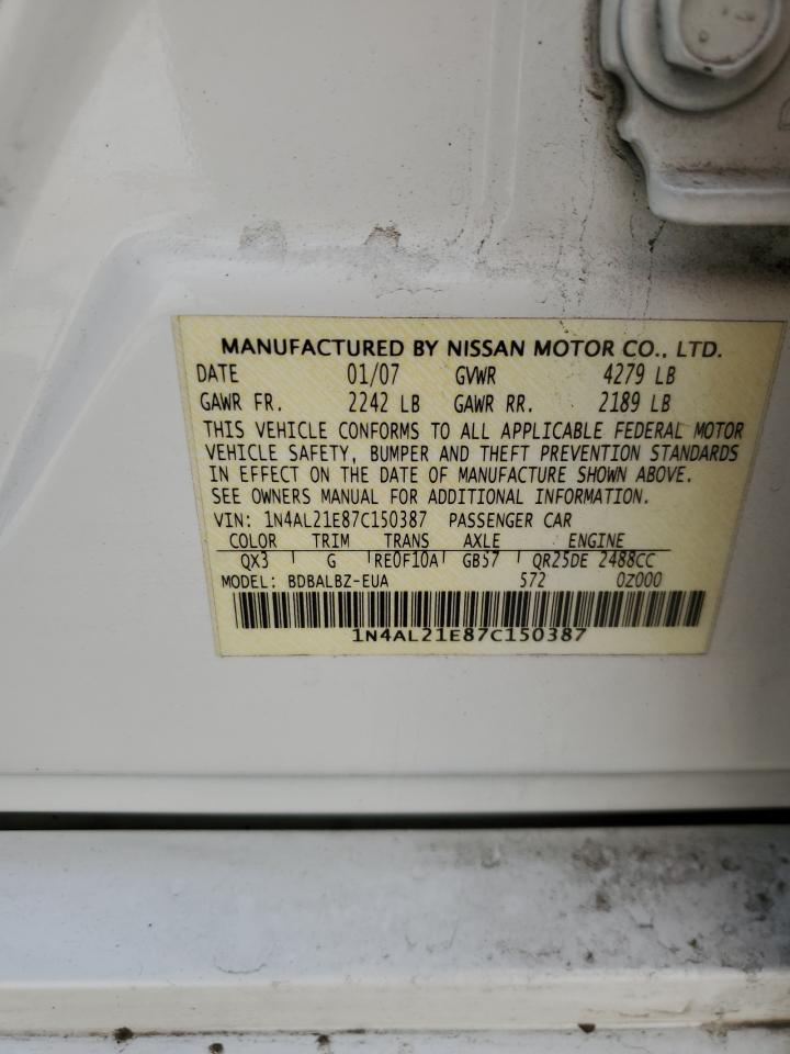 1N4AL21E87C150387 2007 Nissan Altima 2.5