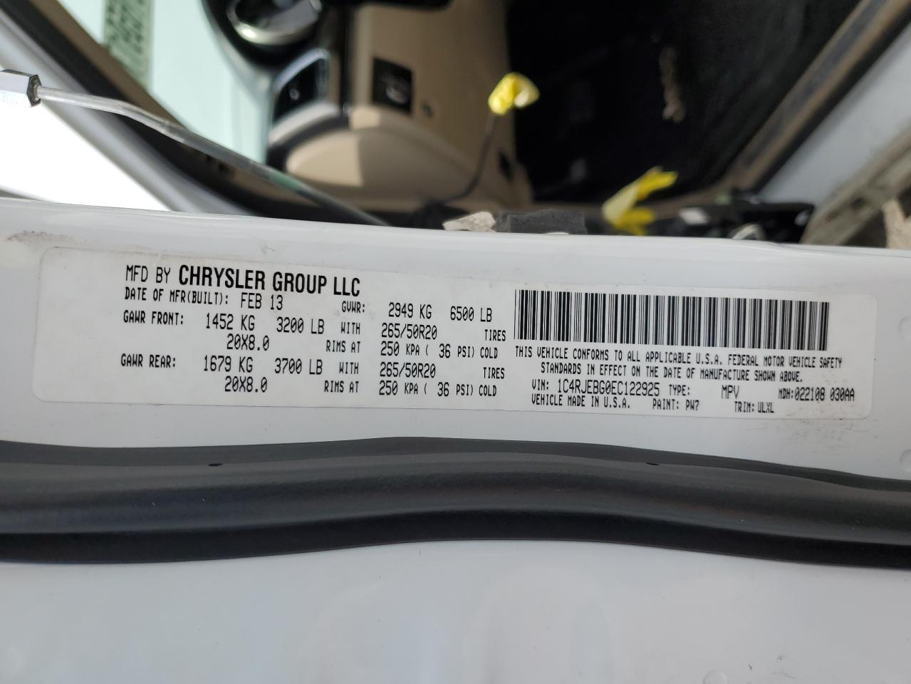 1C4RJEBG0EC122925 2014 Jeep Grand Cherokee Limited