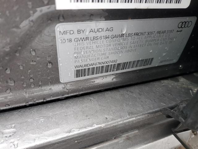 2019 AUDI A8 L WAU8DAF87KN007492