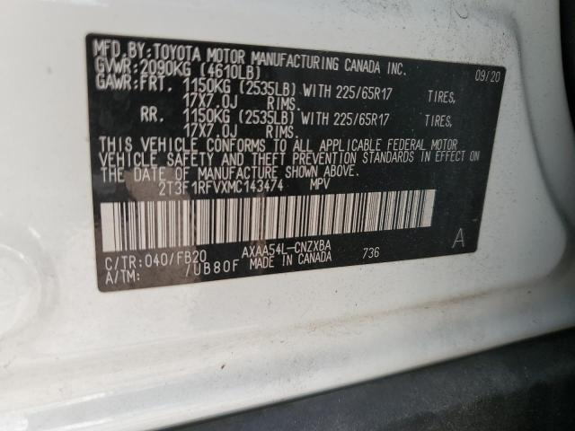 2021 TOYOTA RAV4 LE - 2T3F1RFVXMC143474