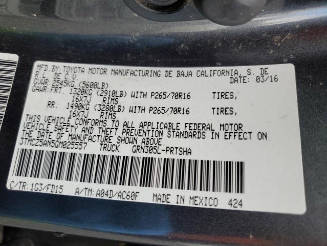 2016 TOYOTA TACOMA DOU - 3TMCZ5AN5GM025557