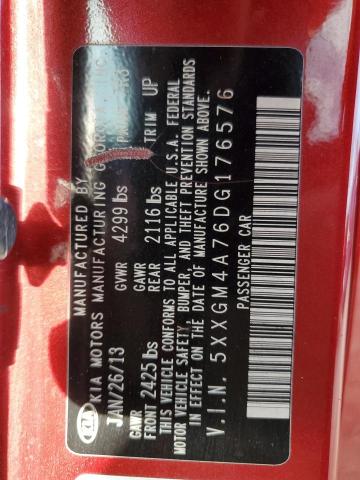 2013 Kia Optima Lx VIN: 5XXGM4A76DG176576 Lot: 50472344