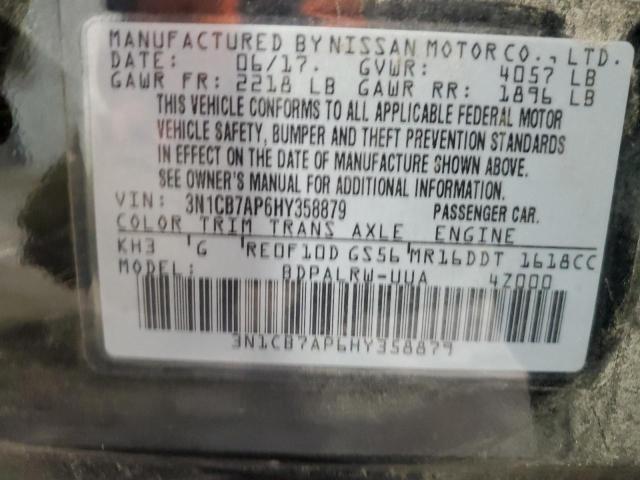 2017 Nissan Sentra Sr Turbo VIN: 3N1CB7AP6HY358879 Lot: 49156844