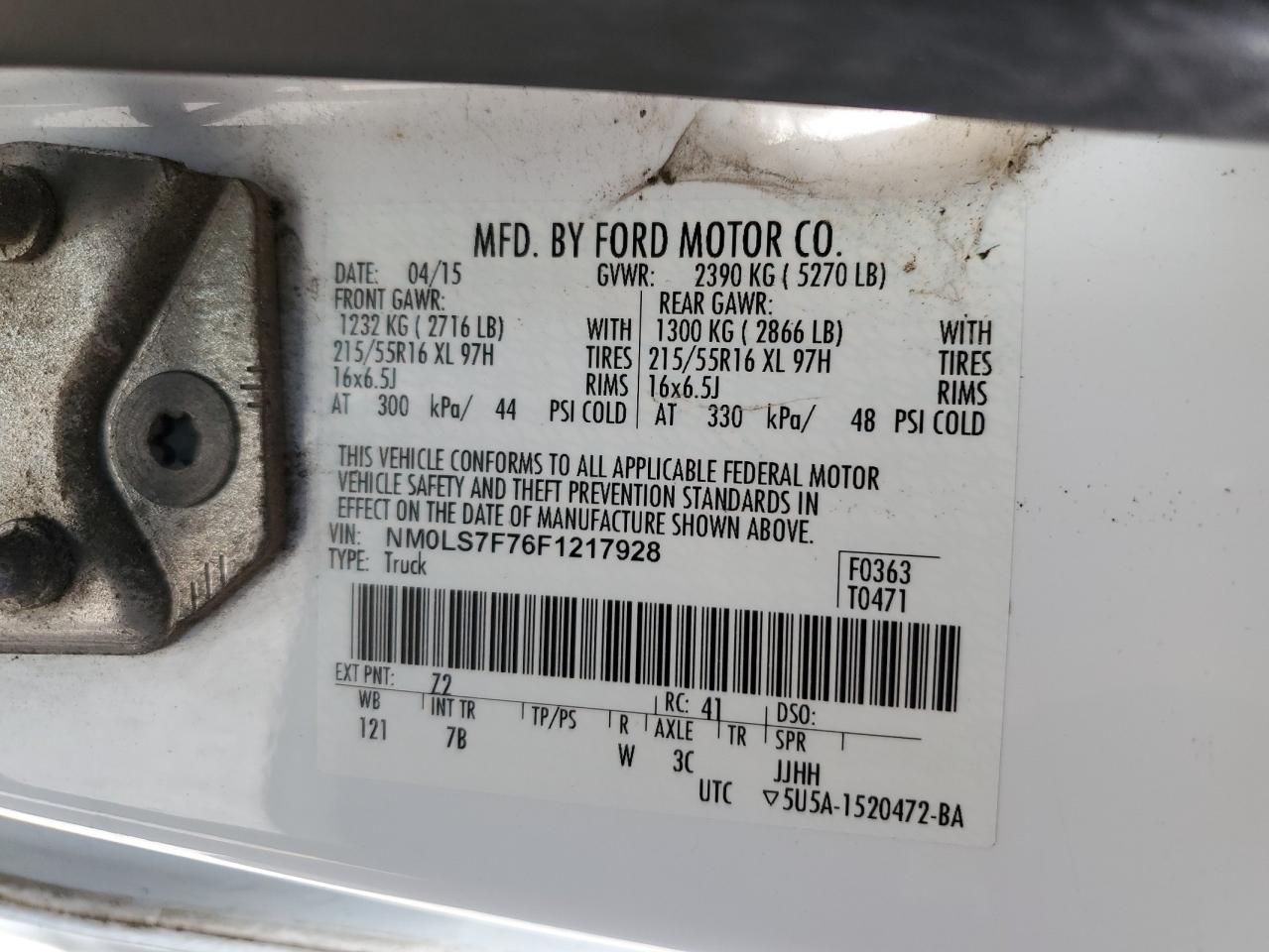 NM0LS7F76F1217928 2015 Ford Transit Connect Xlt