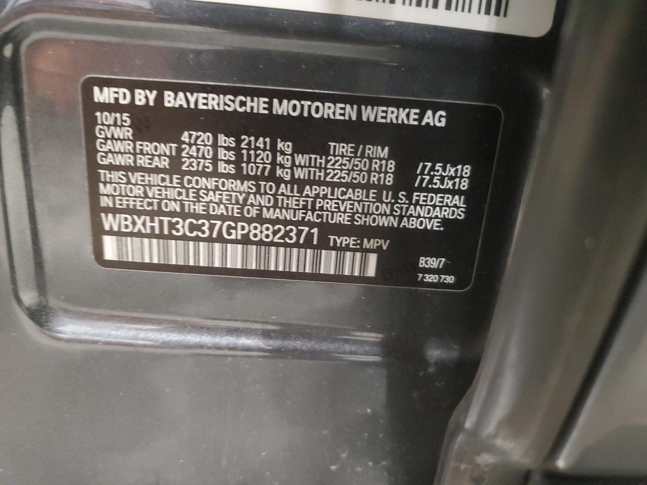 WBXHT3C37GP882371 2016 BMW X1 xDrive28I