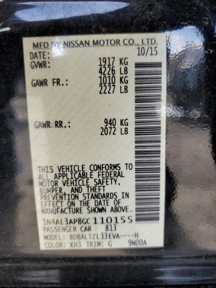 1N4AL3AP8GC110155 2016 Nissan Altima 2.5