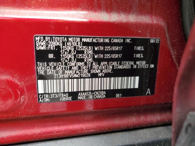 2022 Toyota Rav4 Le VIN: 2T3H1RFV5NW219028 Lot: 49533624