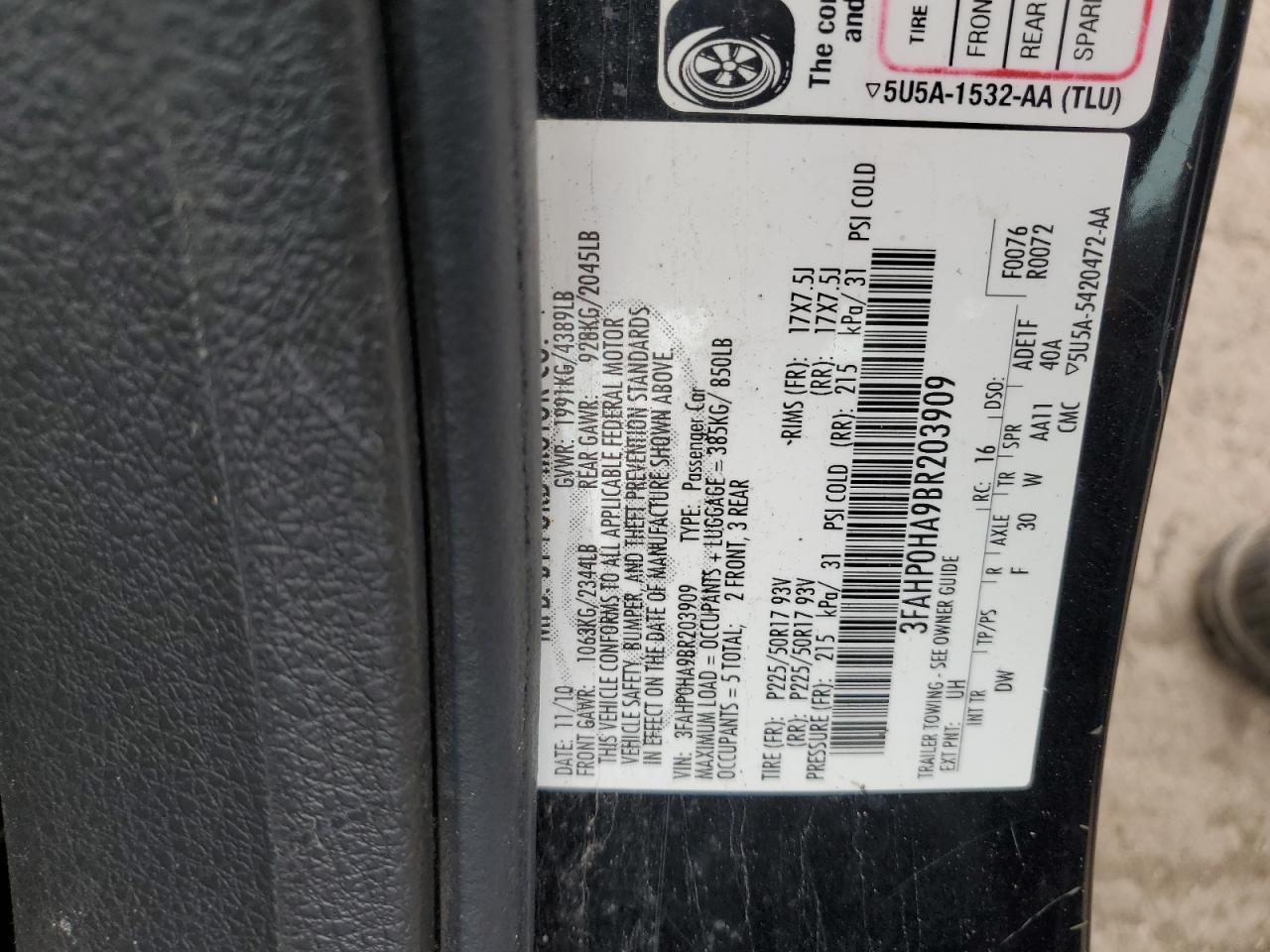 3FAHP0HA9BR203909 2011 Ford Fusion Se 3FAHP0HA9BR203909 2011 Ford Fusion Se
