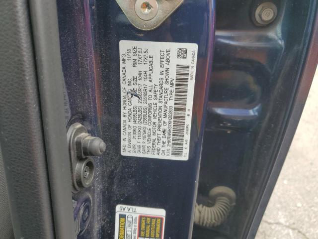 2019 Honda Cr-V Lx VIN: 2HKRW6H37KH202833 Lot: 52758864