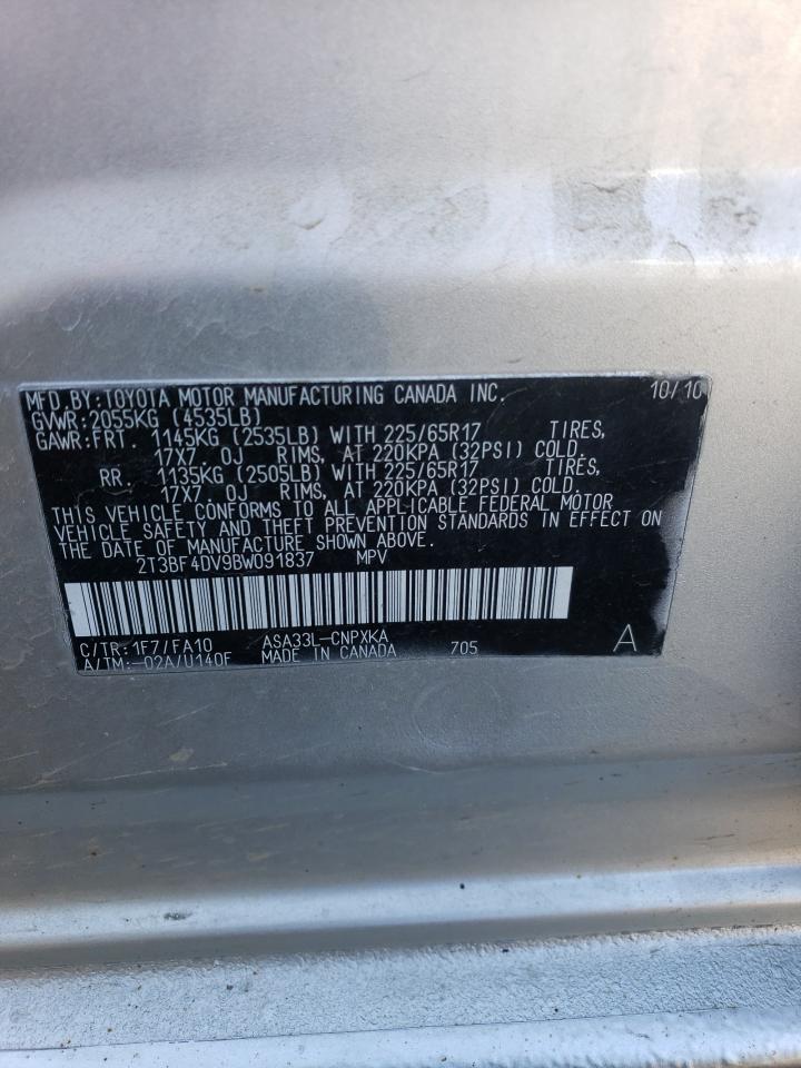 2T3BF4DV9BW091837 2011 Toyota Rav4