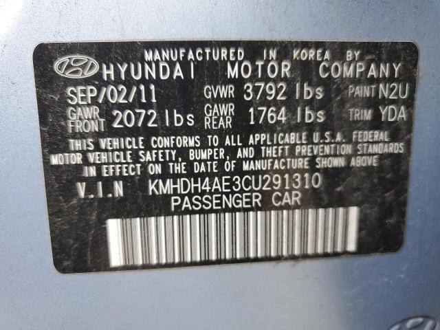 2012 Hyundai Elantra Gls VIN: KMHDH4AE3CU291310 Lot: 51213034