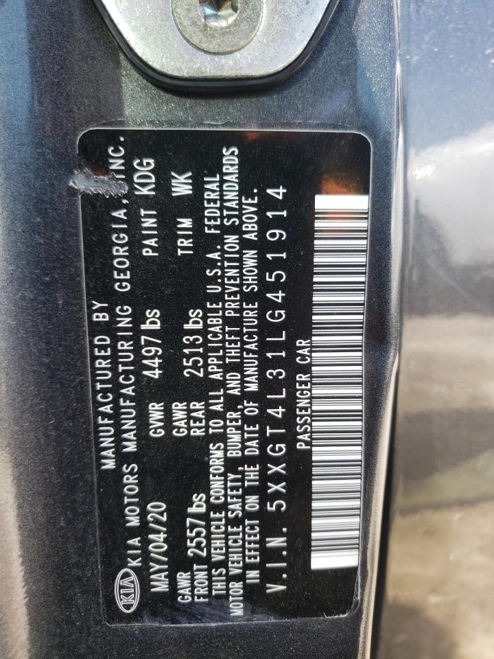 5XXGT4L31LG451914 2020 Kia Optima Lx