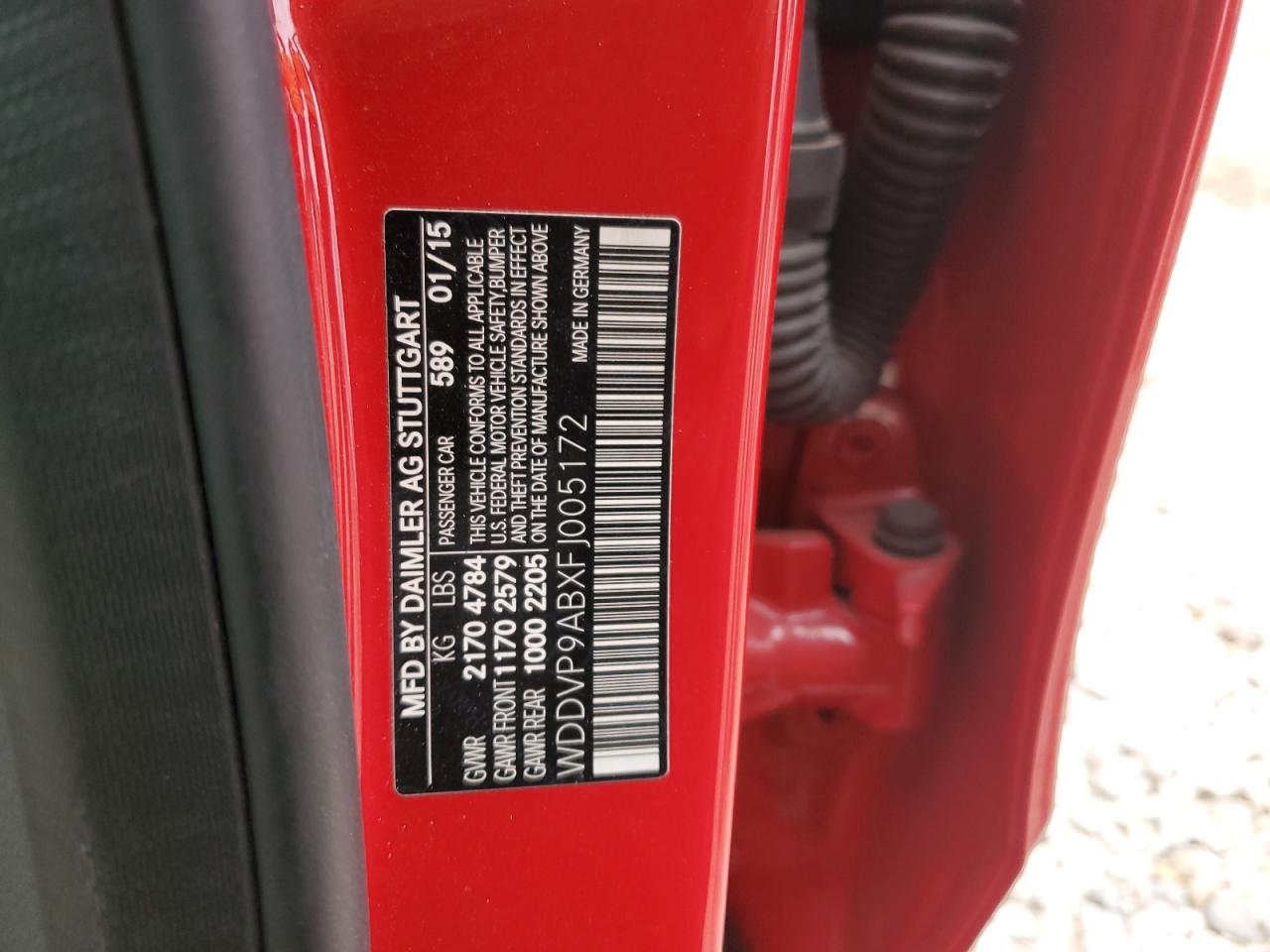 WDDVP9ABXFJ005172 2015 Mercedes-Benz B Electric