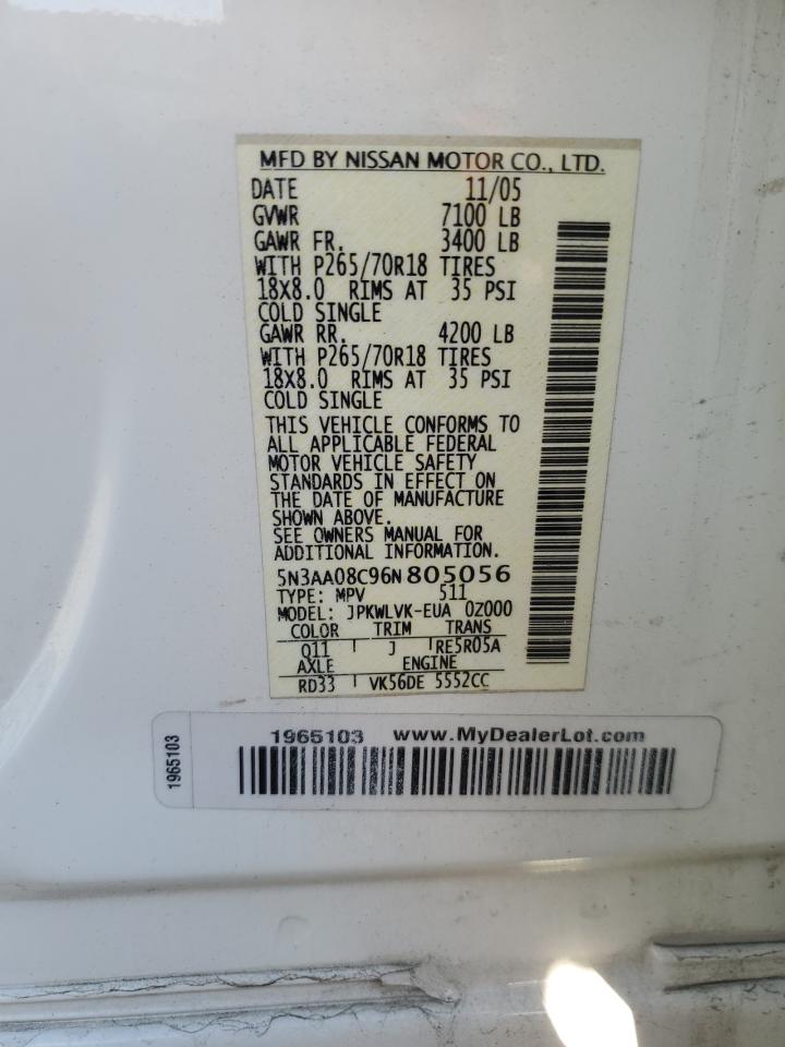 5N3AA08C96N805056 2006 Infiniti Qx56