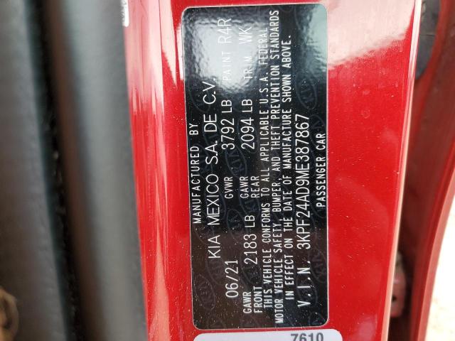 2021 KIA FORTE FE - 3KPF24AD9ME387867