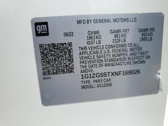 2022 CHEVROLET MALIBU RS - 1G1ZG5STXNF169026