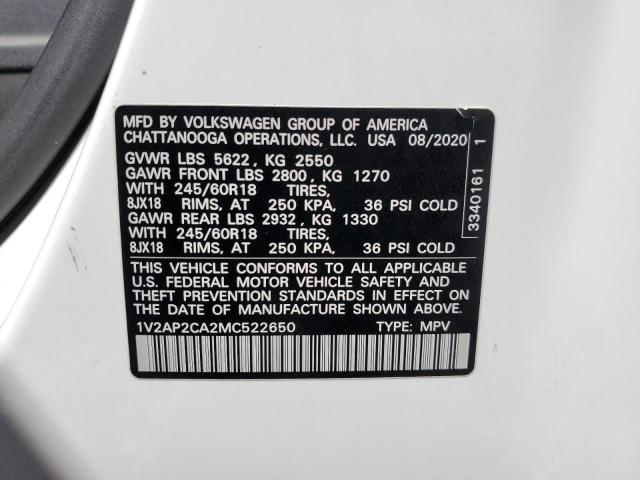 VIN 1V2AP2CA2MC522650 Volkswagen Atlas S 2021 13