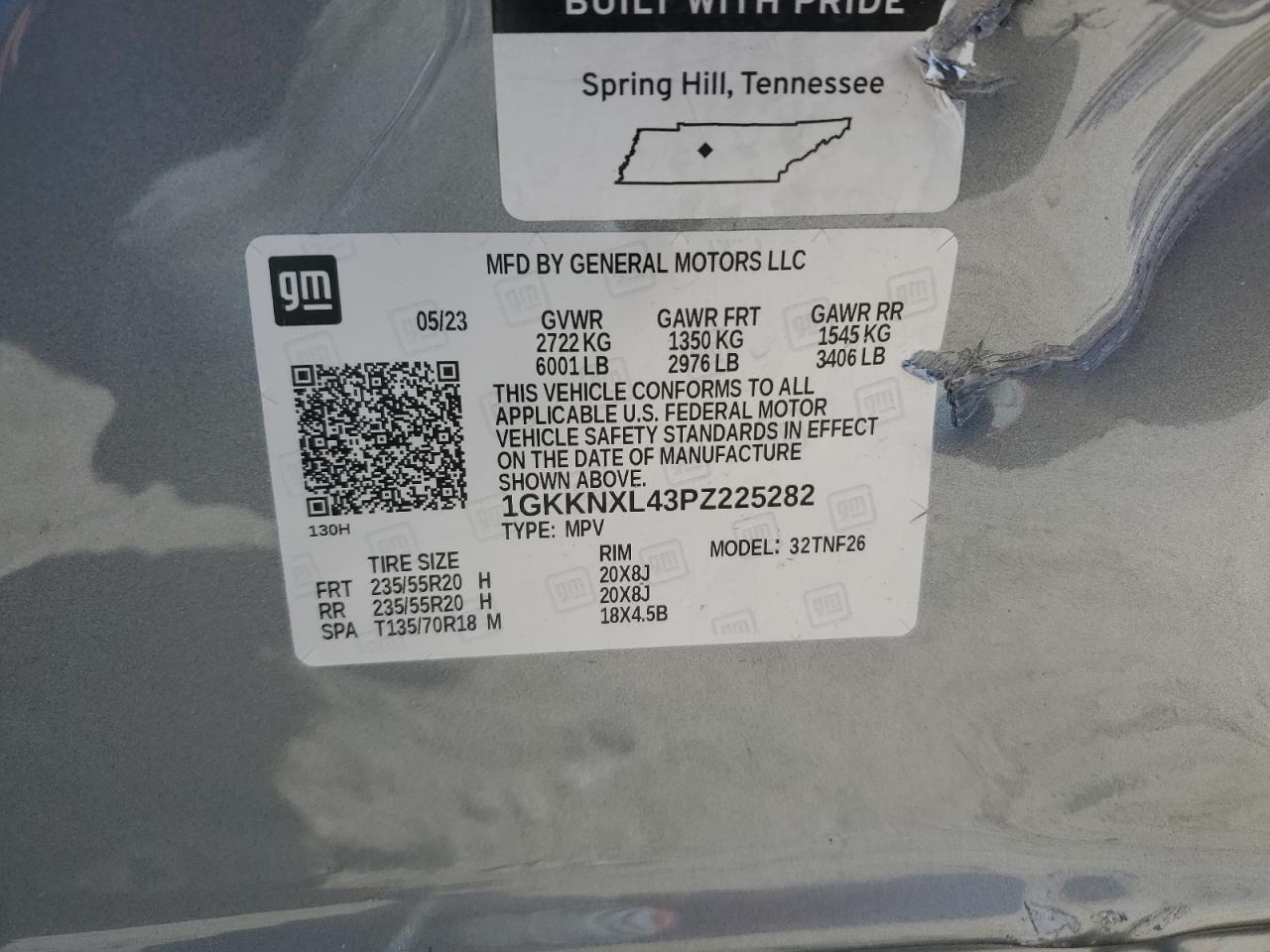 1GKKNXL43PZ225282 2023 GMC Acadia Denali