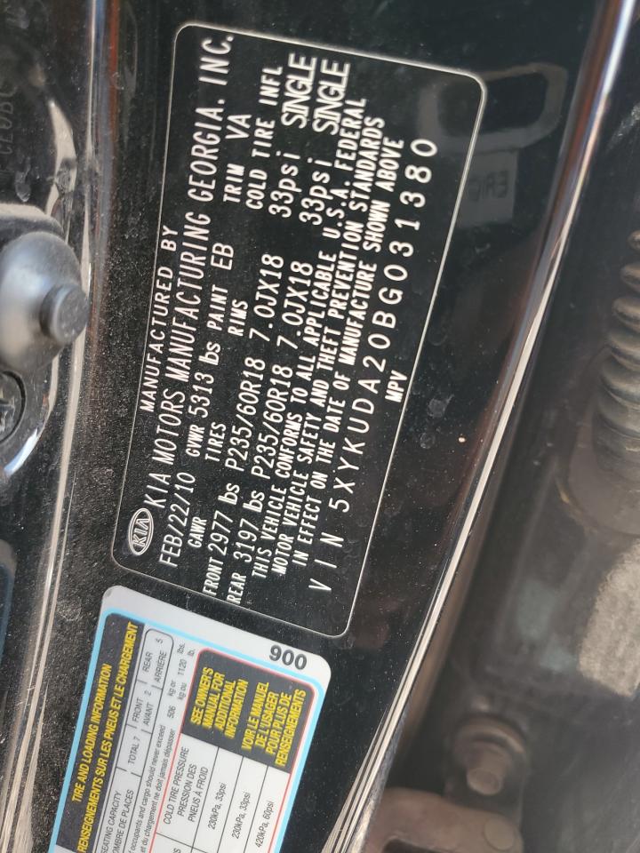 5XYKUDA20BG031380 2011 Kia Sorento Ex