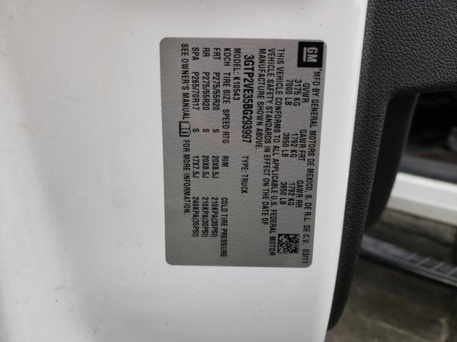 2011 GMC Sierra K1500 Sle VIN: 3GTP2VE35BG293997 Lot: 52176974