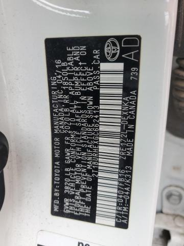 2016 Toyota Corolla L VIN: 2T1BURHEXGC662413 Lot: 49970624