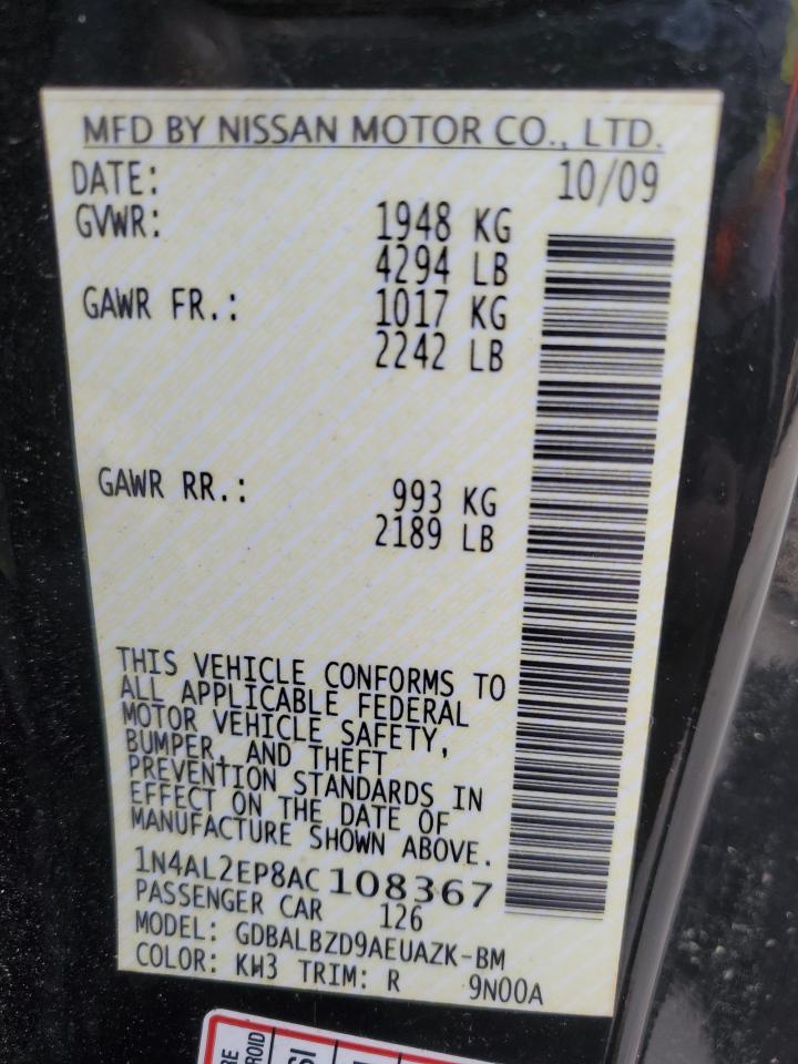 1N4AL2EP8AC108367 2010 Nissan Altima S