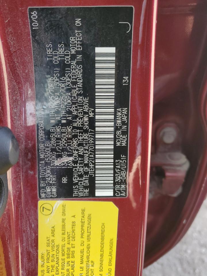 JTEHP21A770199717 2007 Toyota Highlander Sport