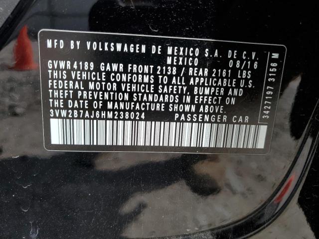 2017 VOLKSWAGEN JETTA S - 3VW2B7AJ6HM238024