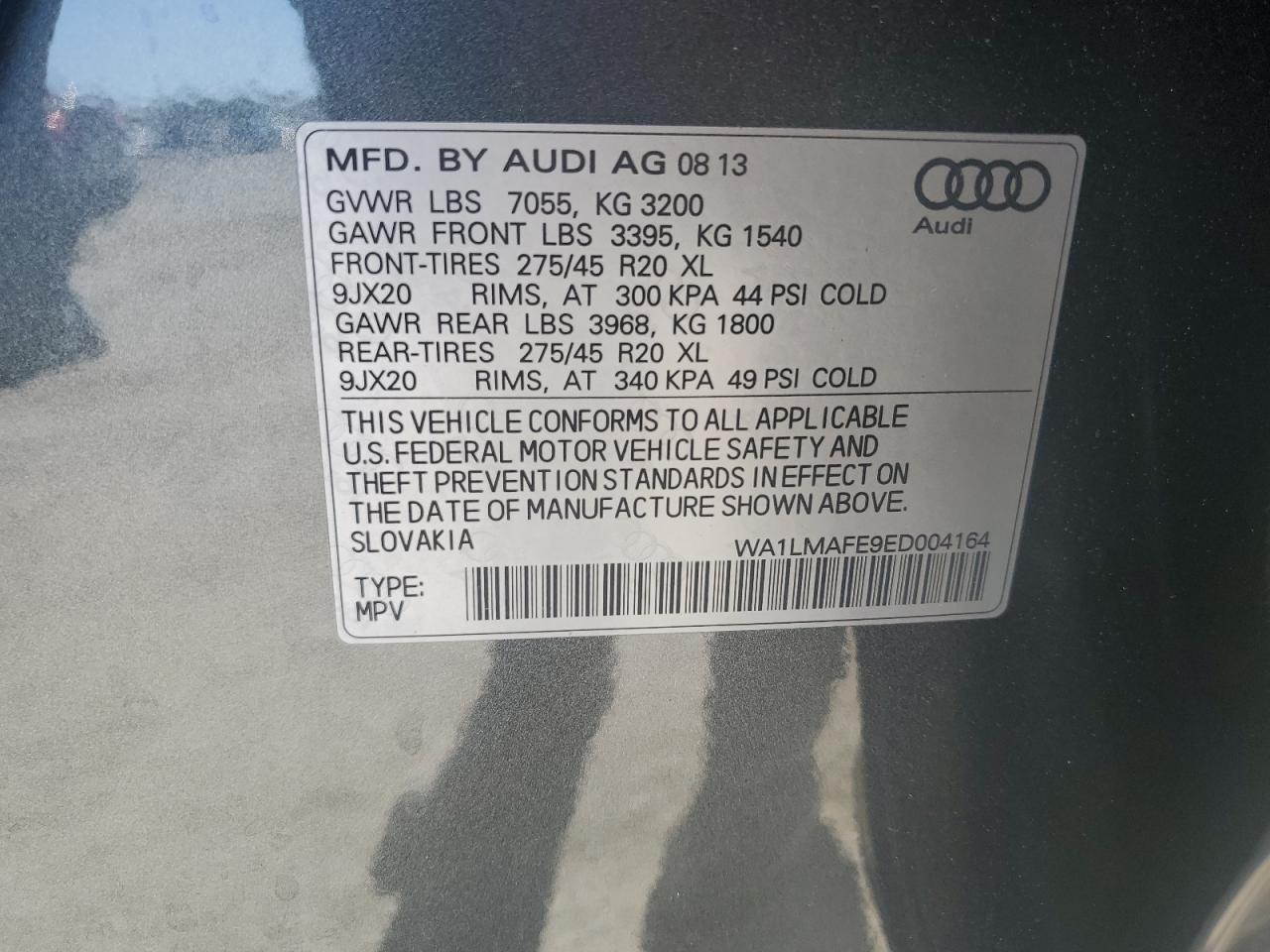 WA1LMAFE9ED004164 2014 Audi Q7 Premium Plus