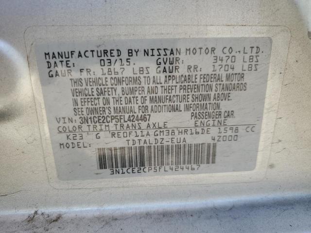 2015 Nissan Versa Note S VIN: 3N1CE2CP5FL424467 Lot: 51434254