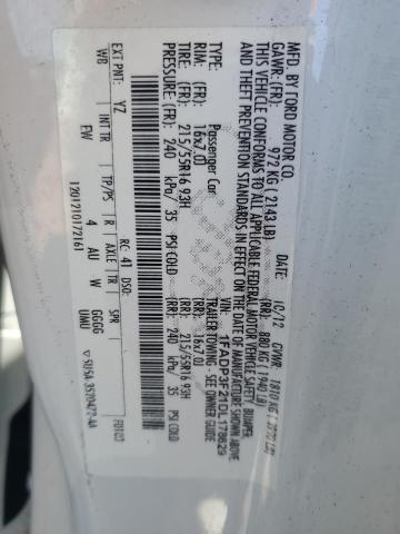 2013 Ford Focus Se VIN: 1FADP3F21DL178629 Lot: 50960484