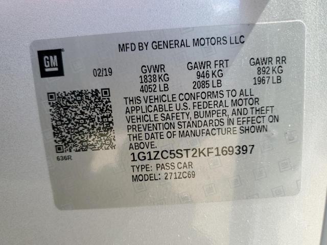 2019 Chevrolet Malibu Ls VIN: 1G1ZC5ST2KF169397 Lot: 51102004