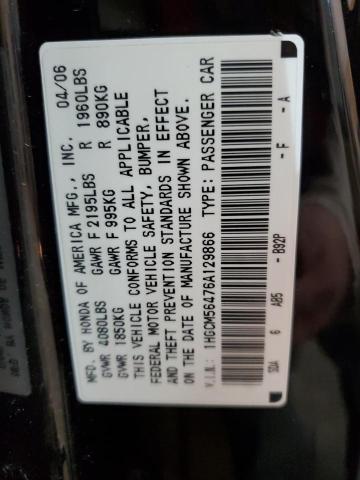 2006 Honda Accord Lx VIN: 1HGCM56476A129866 Lot: 49964834