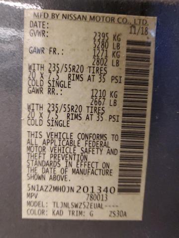 2018 Nissan Murano S VIN: 5N1AZ2MH0JN201340 Lot: 51390734