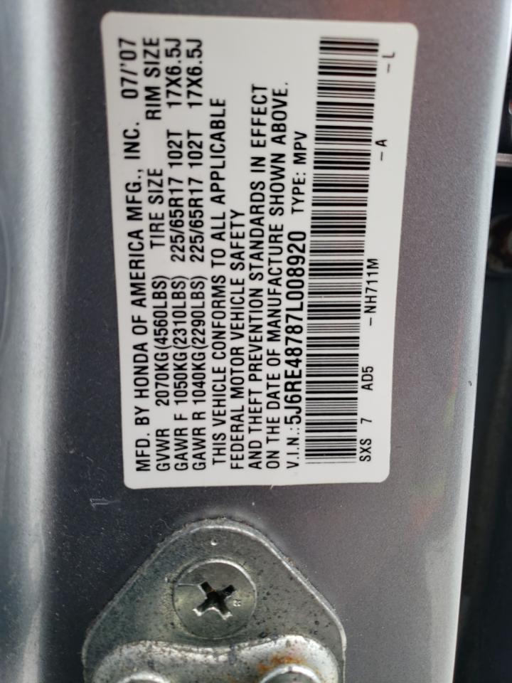 5J6RE48787L008920 2007 Honda Cr-V Exl