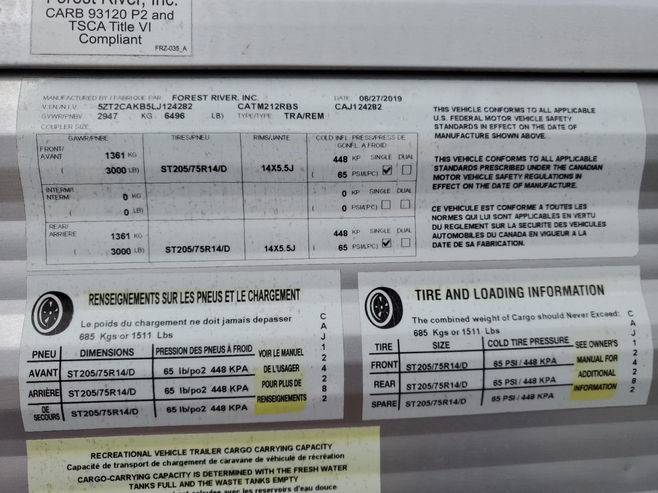 5ZT2CAKB5LJ124282 2020 Coach Catalina