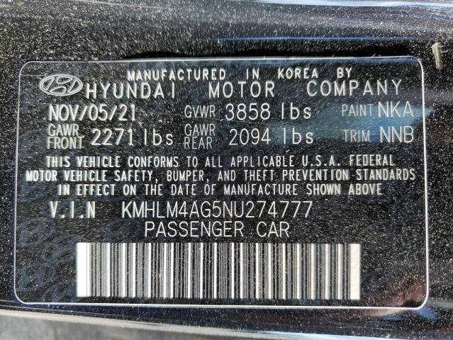 2022 Hyundai Elantra Sel VIN: KMHLM4AG5NU274777 Lot: 52310944