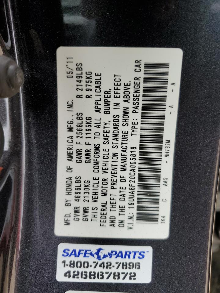 19UUA8F20CA005818 2012 Acura Tl