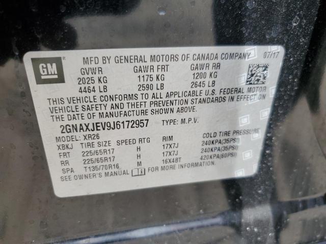 2018 Chevrolet Equinox Lt VIN: 2GNAXJEV9J6172957 Lot: 50407664