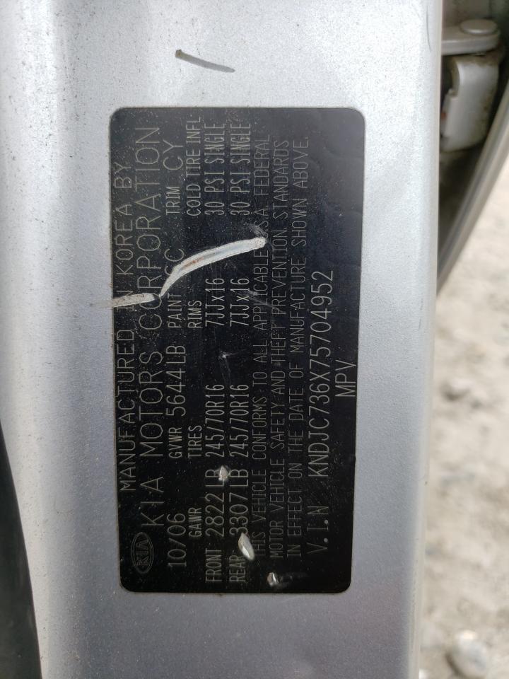 KNDJC736X75704952 2007 Kia Sorento Ex