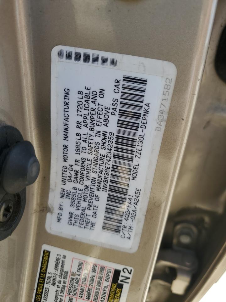 1NXBR38E74Z342359 2004 Toyota Corolla Ce