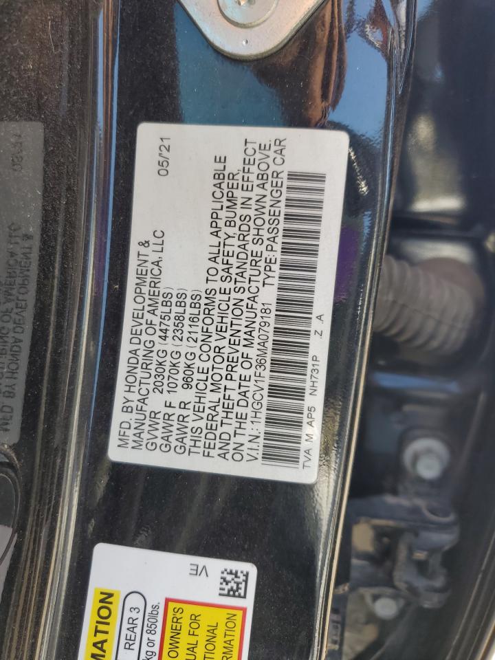 2021 Honda Accord Sport vin: 1HGCV1F36MA079181