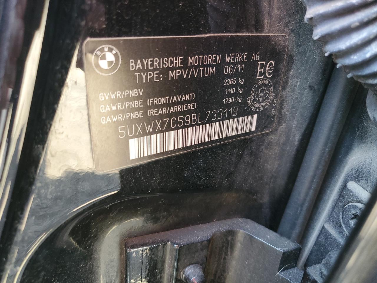 5UXWX7C59BL733119 2011 BMW X3 xDrive35I